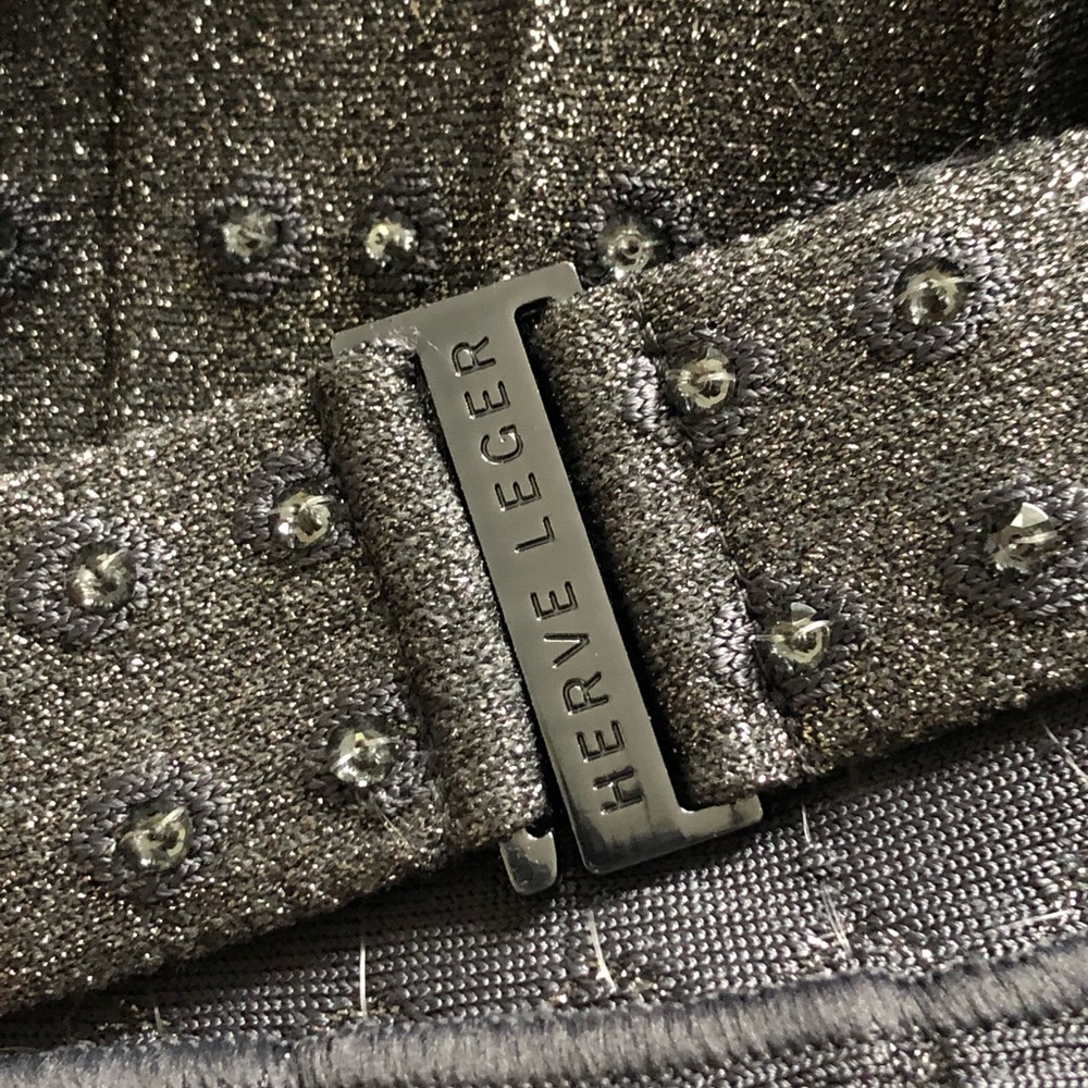 Herve Leger Silver Midi Dress - Picture 7 of 12